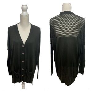 Anthropology Green Bamboo Cashmere Sweater W/ Mother of Pearl Buttons Cardigan